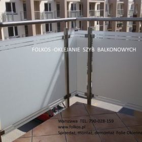 Folie na szklane balkony -Folie na BALKON Warszawa -Oklejanie szyb balkonowych -Folie matowe 